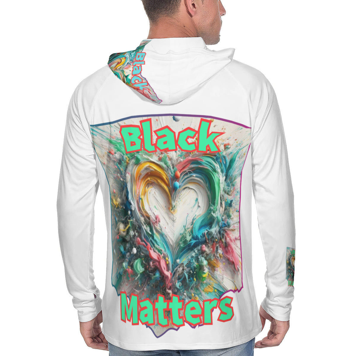 Men's Sun Protection Long Sleeve Hoodie | "Black Love Matters"