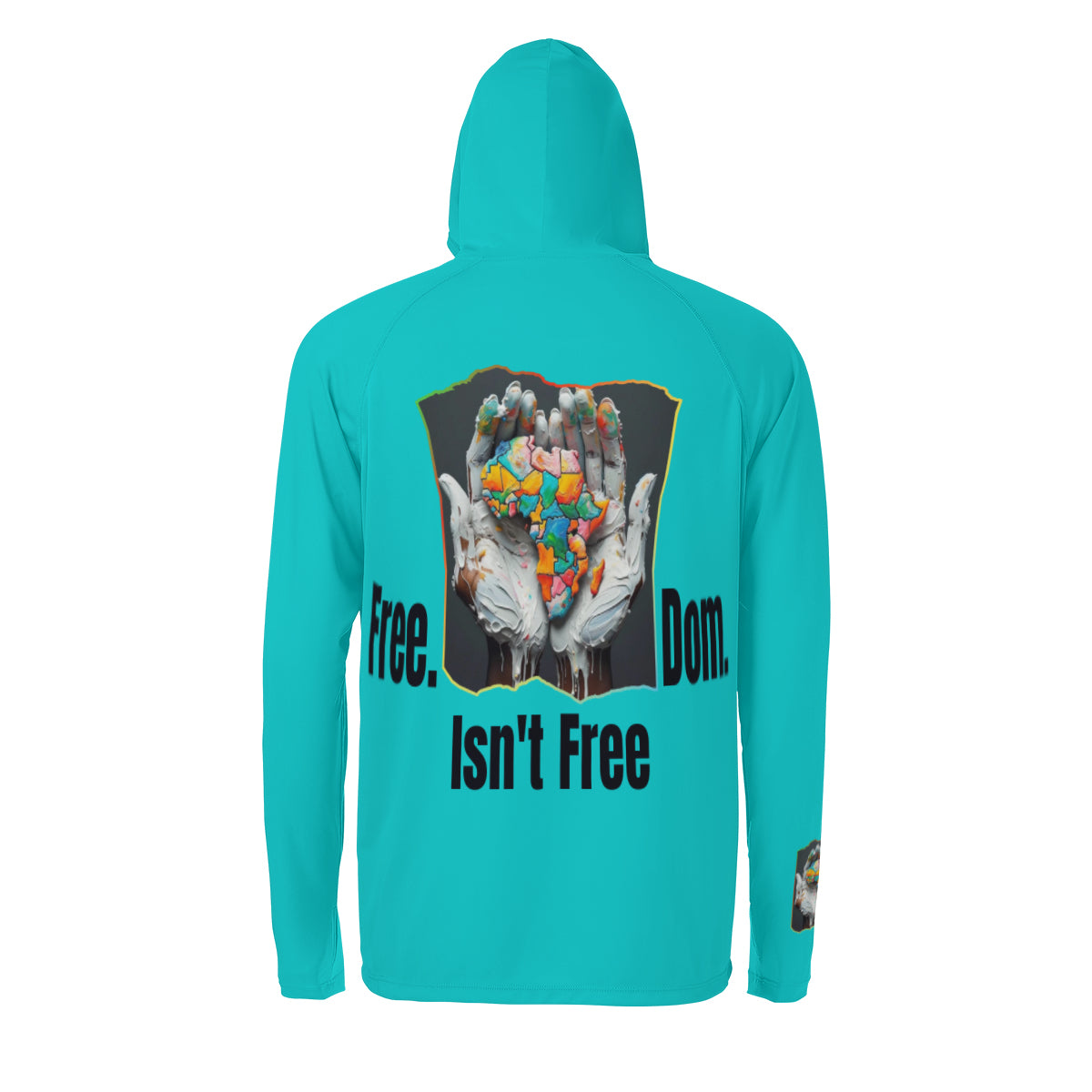 Men's Sun Protection Long Sleeve Hoodie "Fee.Dom Isn't Free"