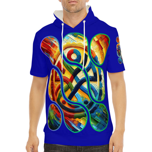 Men’s Cotton Hooded T-Shirt "Unity Abstract Print"