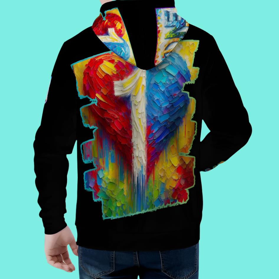 Men's All Over Print Soft & Warm Hoodie "One Love"