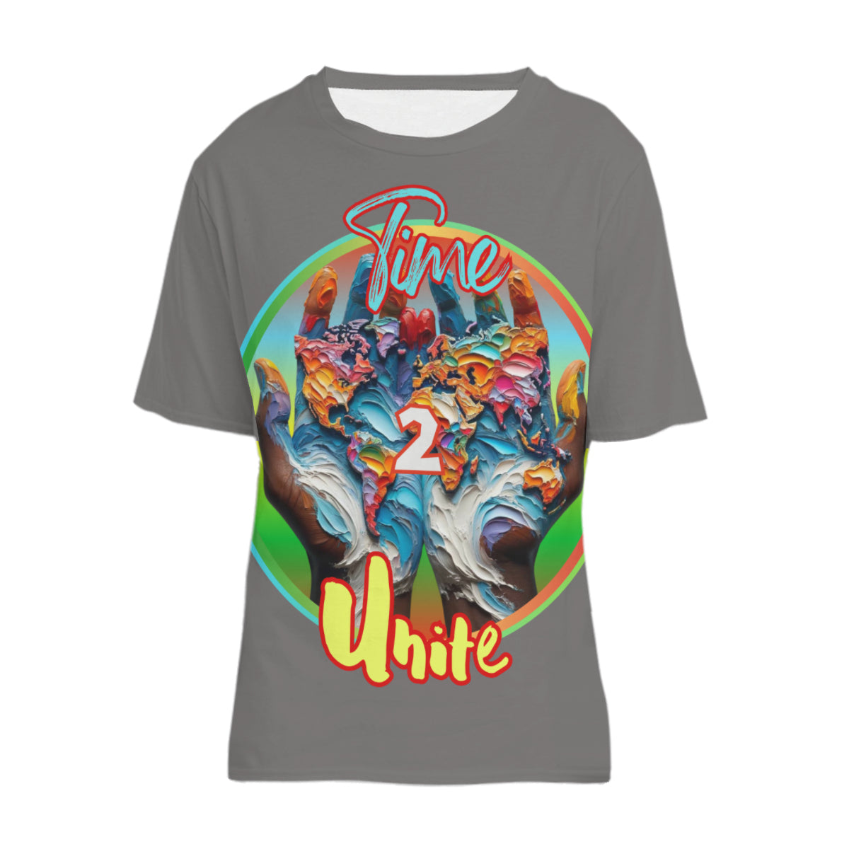 Men's Crewneck Cotton+Polyester Premium T-shirt | "Time 2 Unite"