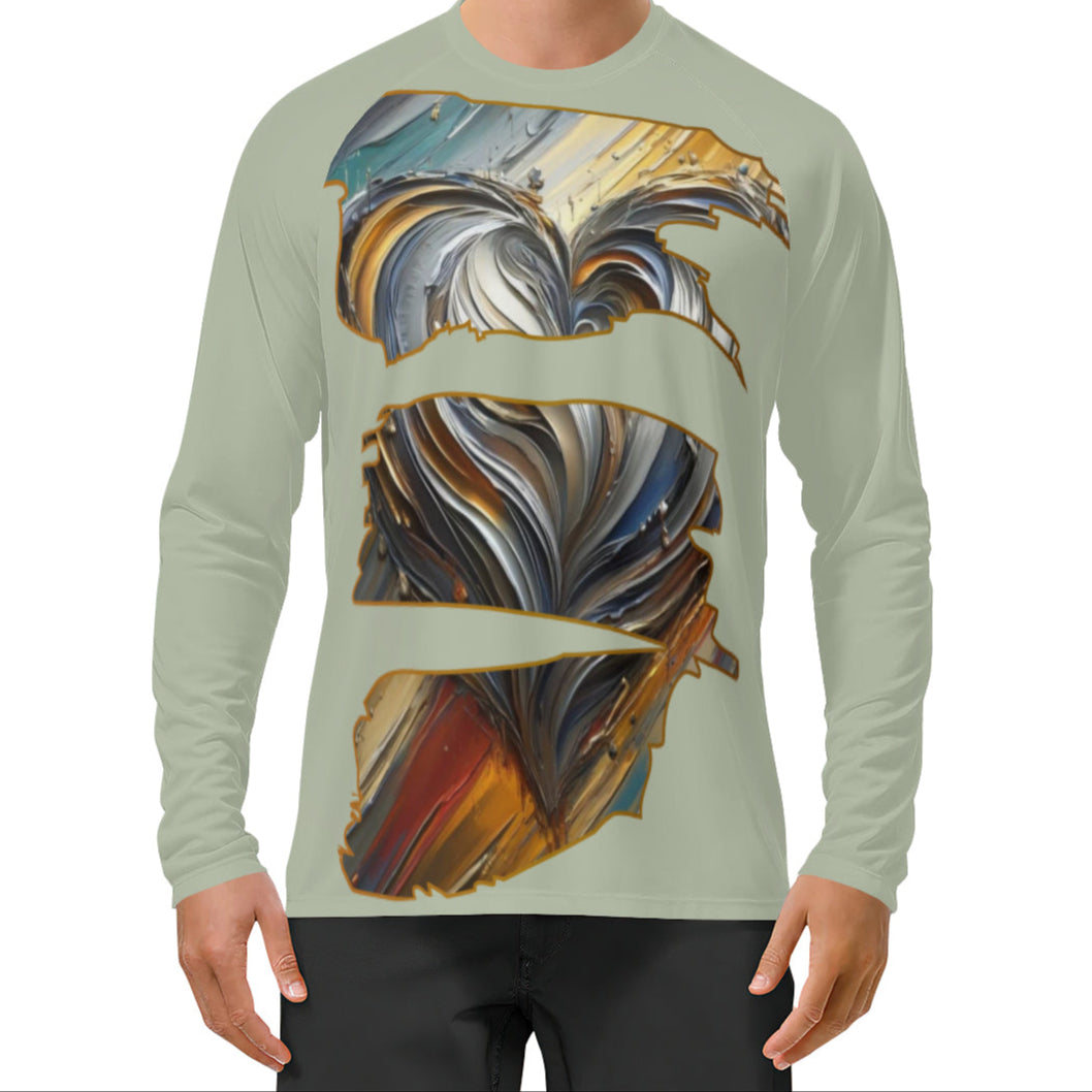 Men's Sun Protection Crewneck Long Sleeve T-Shirt | "Love"
