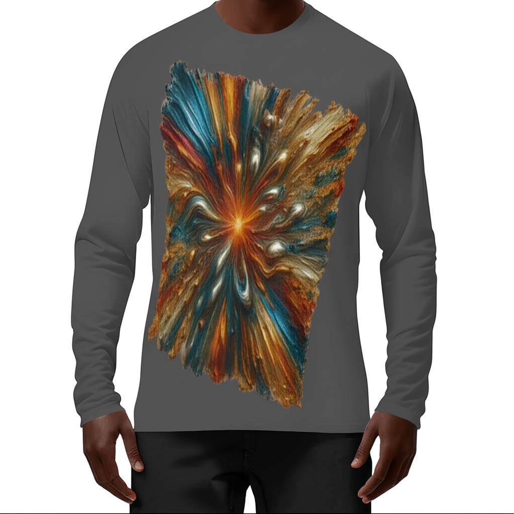 Men's Sun Protection Crewneck Long Sleeve T-Shirt | "Psychedelic"
