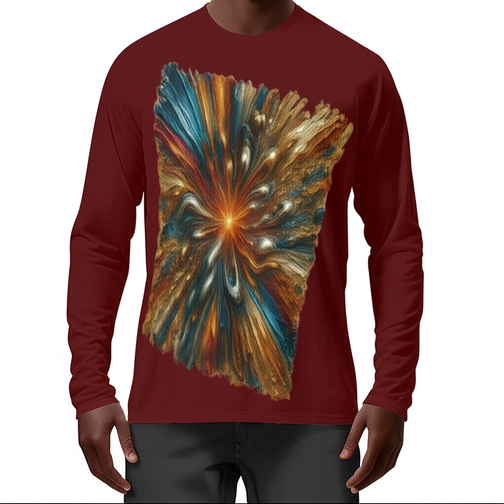Men's Sun Protection Crewneck Long Sleeve T-Shirt | "Psychedelic"