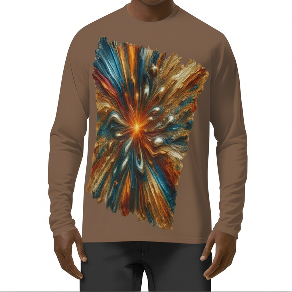 Men's Sun Protection Crewneck Long Sleeve T-Shirt | "Psychedelic"