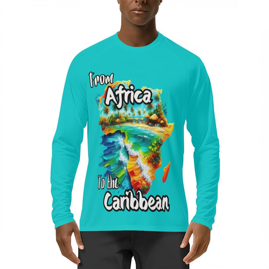 Men's Sun Protection Crewneck Long Sleeve T-Shirt | "From Africa to the Caribbean"
