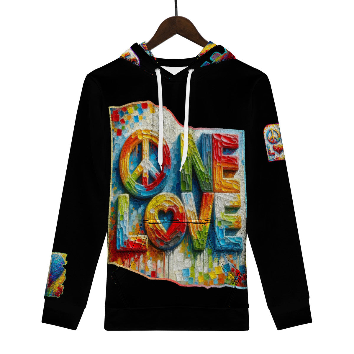 Men's All Over Print Soft & Warm Hoodie "One Love"