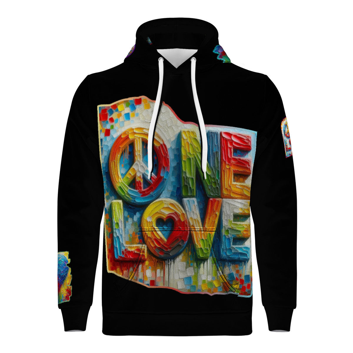 Men's All Over Print Soft & Warm Hoodie "One Love"