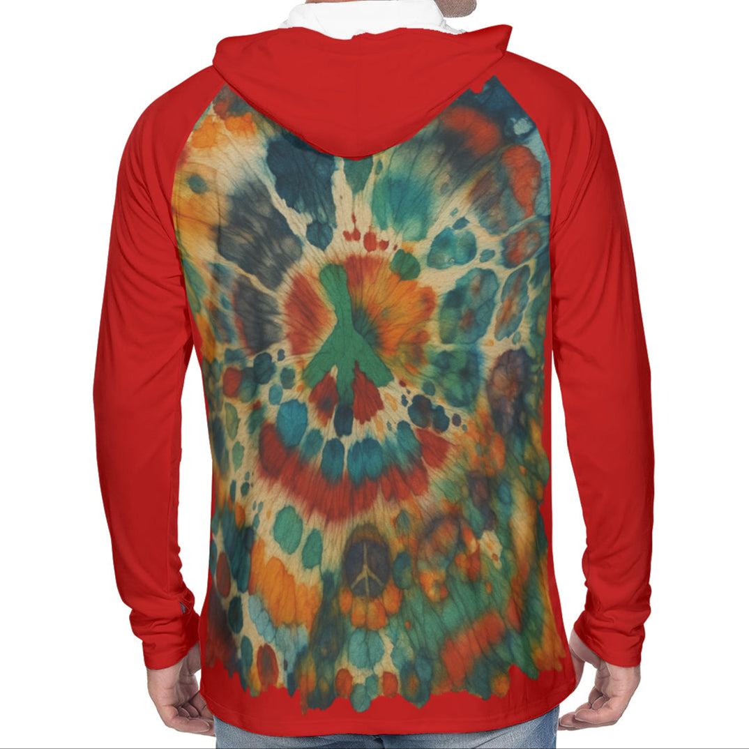 Men's Sun Protection Long Sleeve Hoodie | "Peace (in TieDye)"