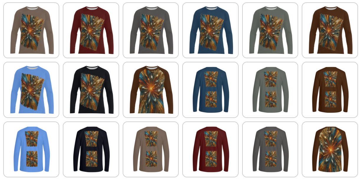 Men's Sun Protection Crewneck Long Sleeve T-Shirt | "Psychedelic"