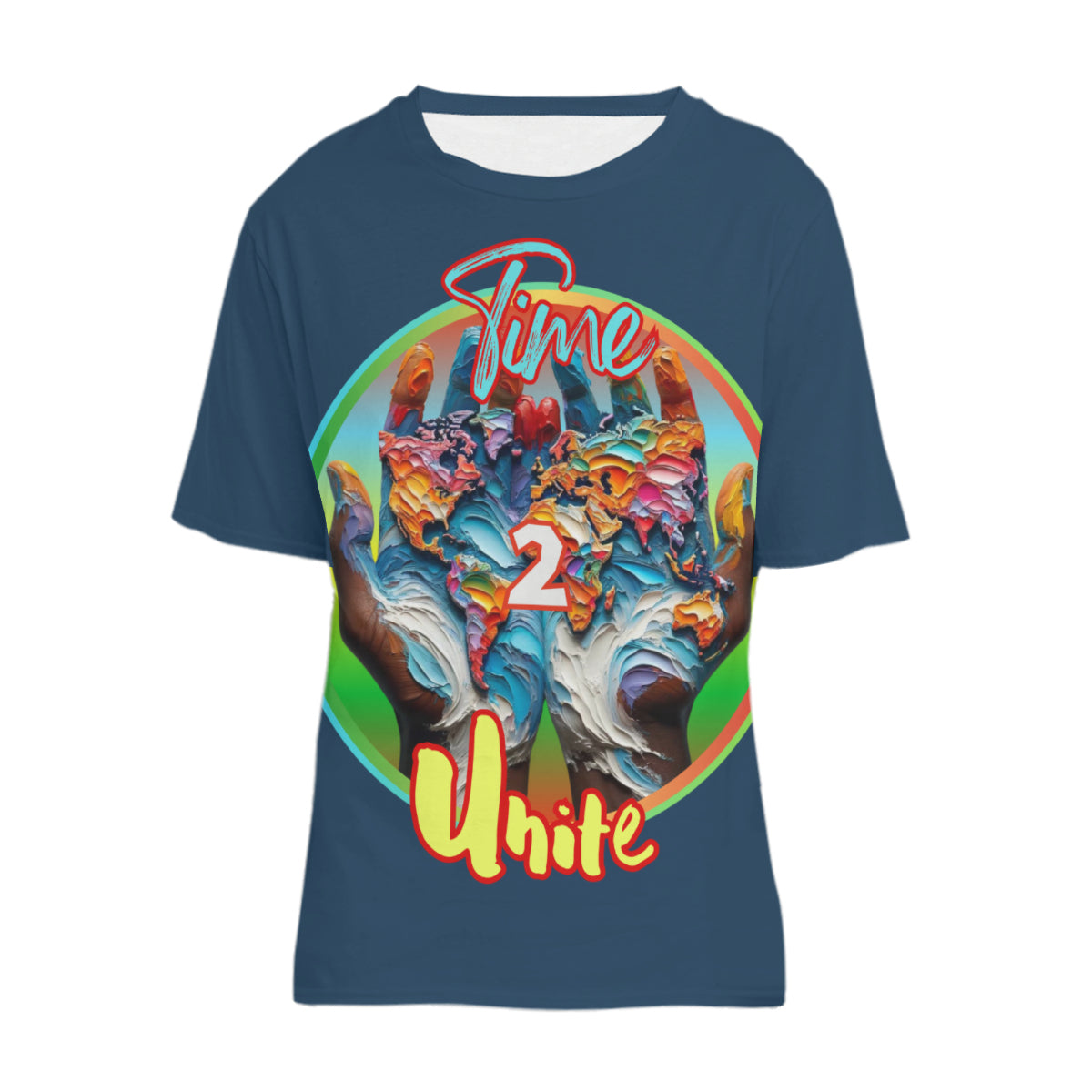 Men's Crewneck Cotton+Polyester Premium T-shirt | "Time 2 Unite"