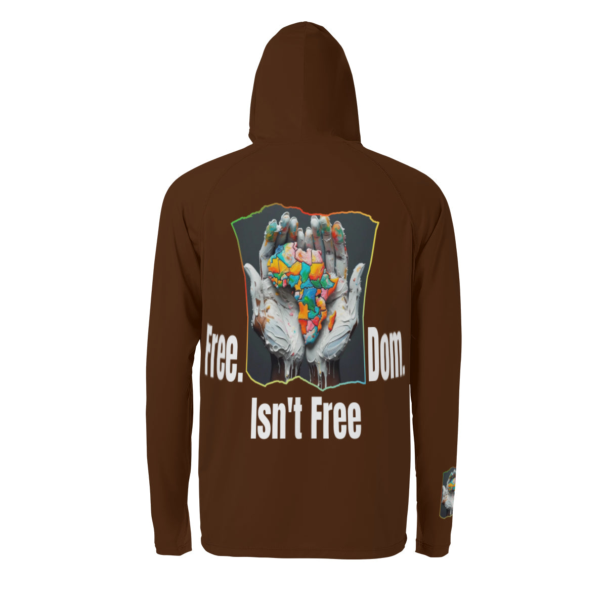 Men's Sun Protection Long Sleeve Hoodie "Fee.Dom Isn't Free"