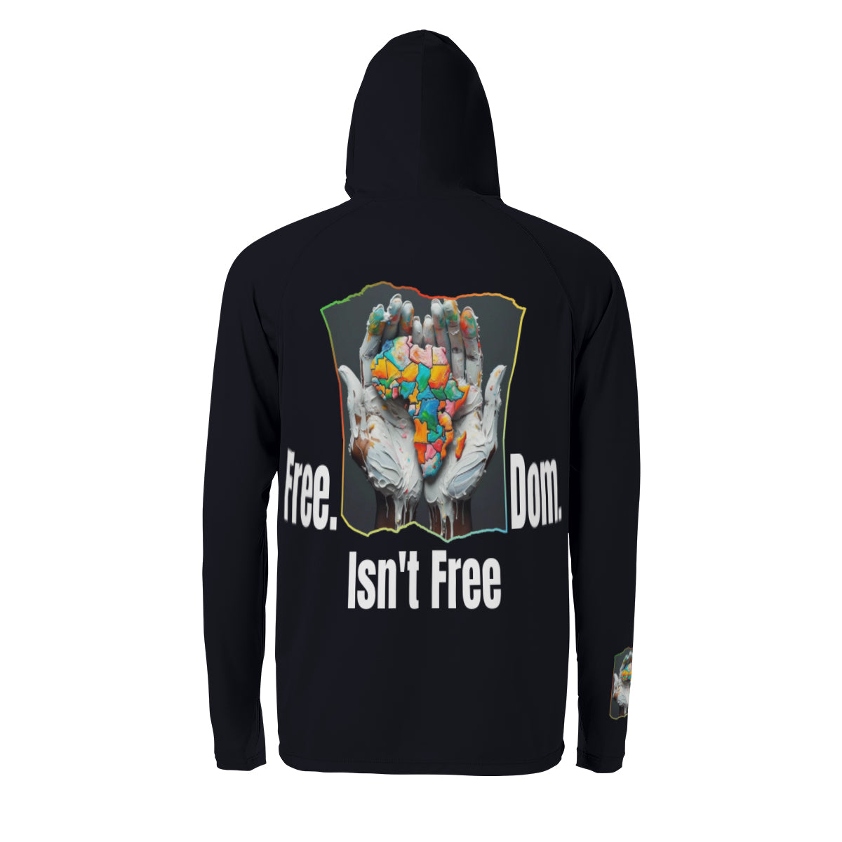 Men's Sun Protection Long Sleeve Hoodie "Fee.Dom Isn't Free"