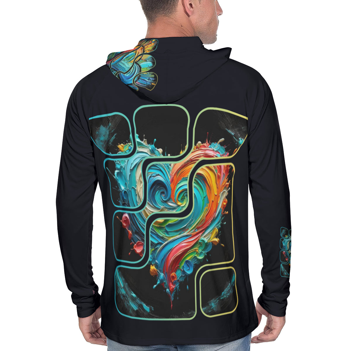 Men's Sun Protection Long Sleeve Hoodie | "Love Print"