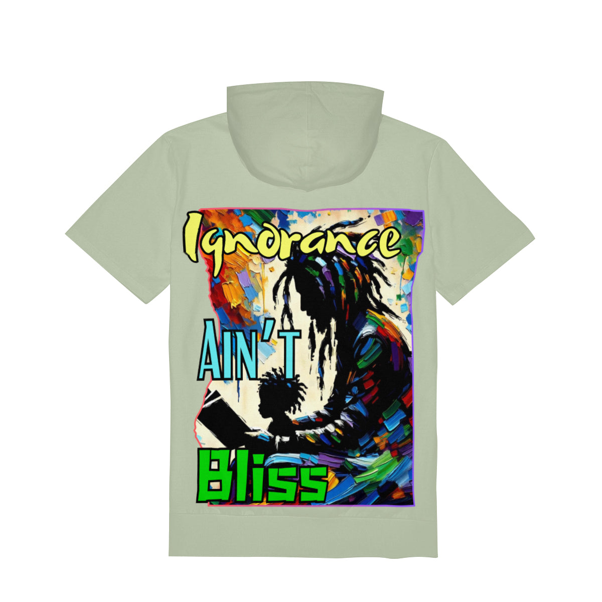 Men’s Cotton Hooded T-Shirt "Ignorance Ain't Bliss"