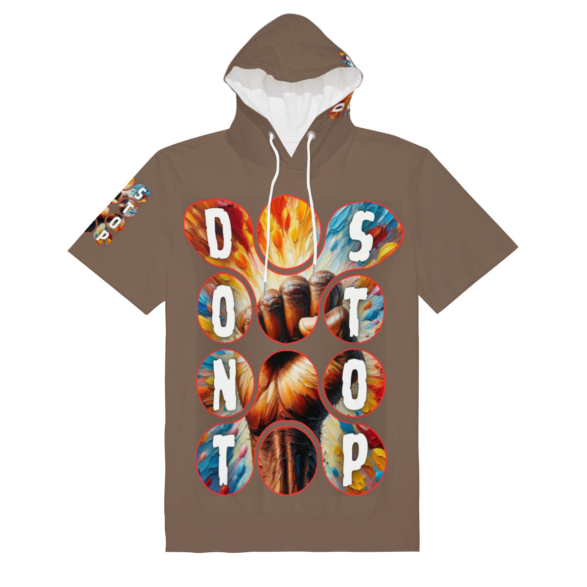 Men’s Cotton Hooded T-Shirt "Don't Stop, The Struggle is Real"