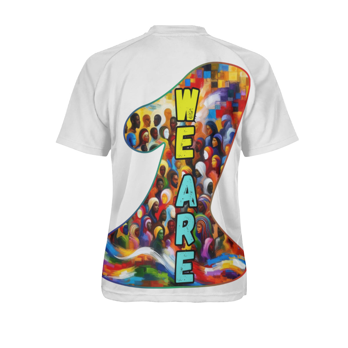 Men's V-Neck Polyester T-Shirt "We Are One"