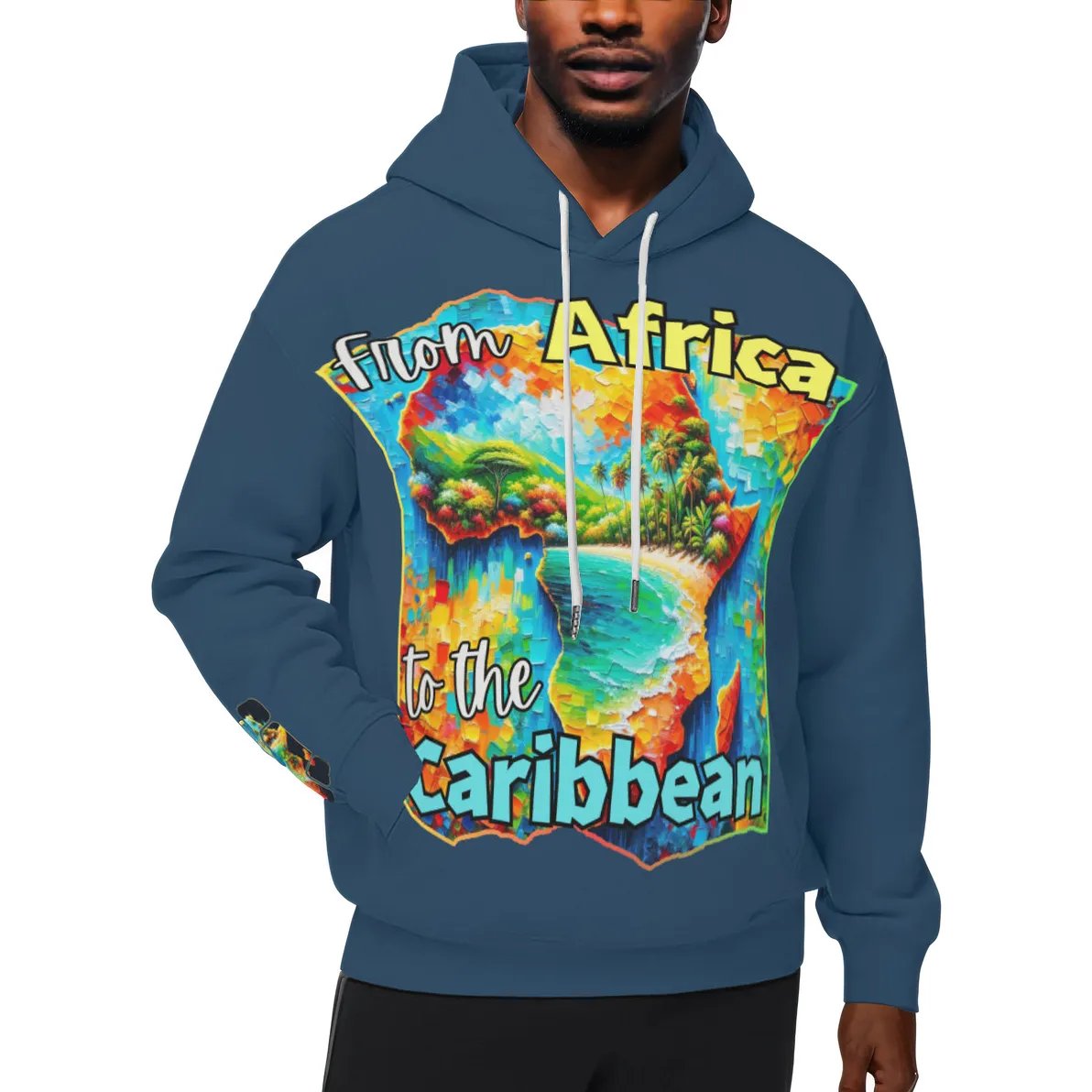 Men’s Plush Fleece Lined Hoodie "From Africa to the Caribbean"