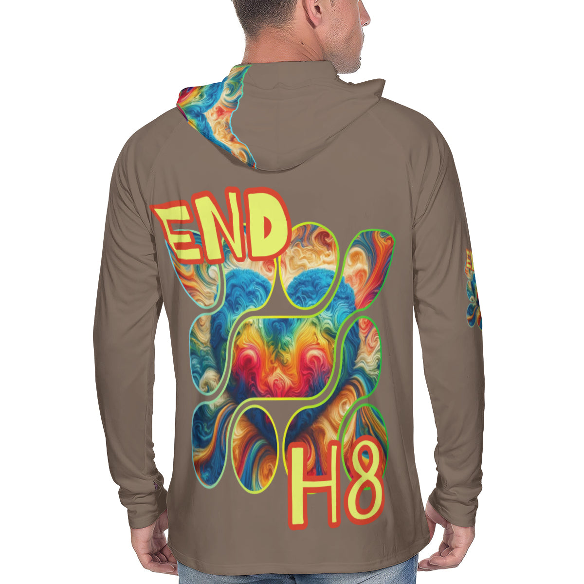 Men's Sun Protection Long Sleeve Hoodie | "Divided=Zero; End H8"