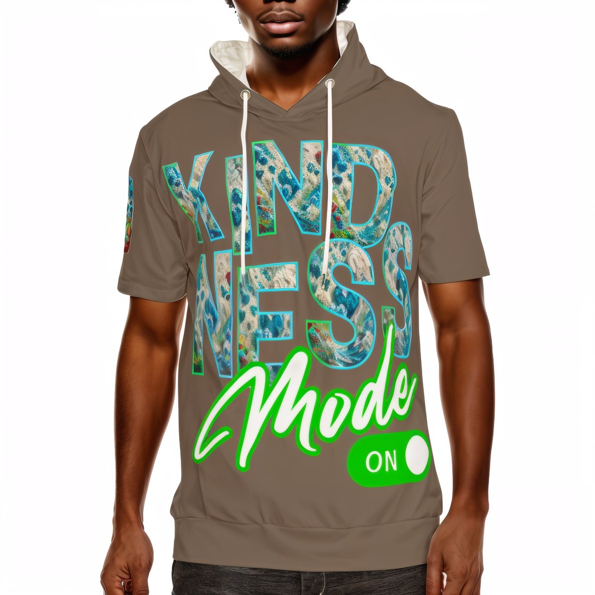 Men’s Cotton Hooded T-Shirt "Kindness Mode: On"