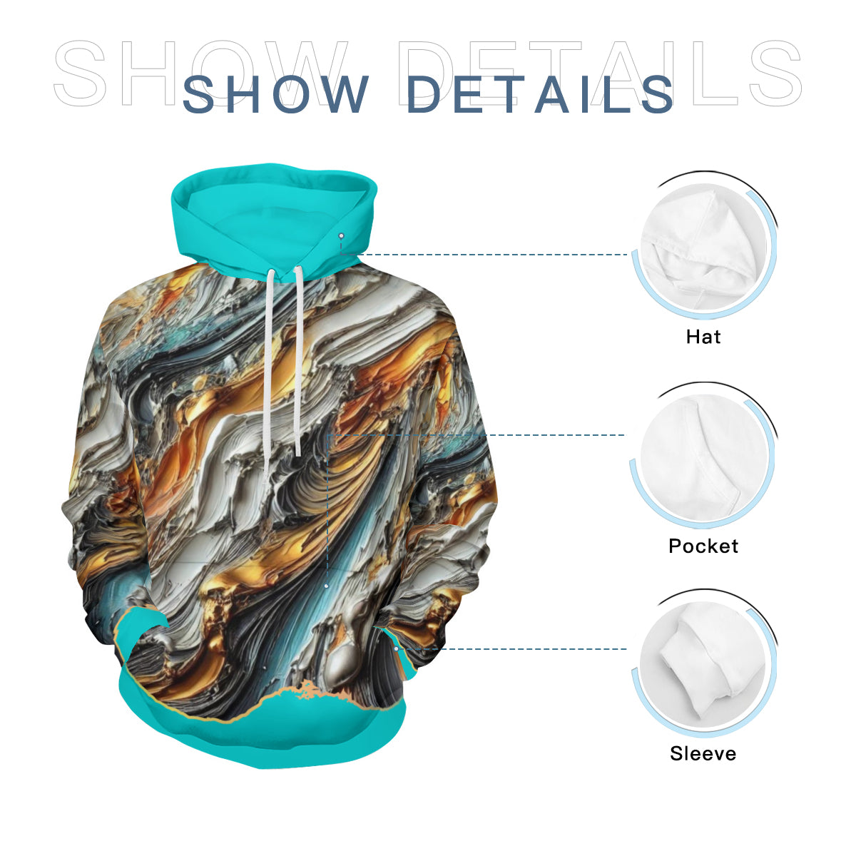 Men's Adult Hoodie Set with Double-Layer Hood "Abstract Paint Print"