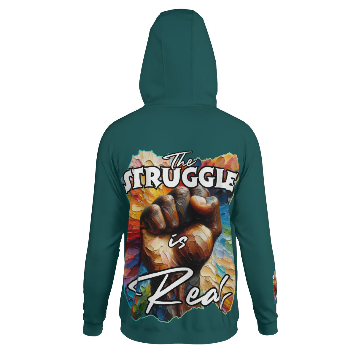 Men's Lightweight Zip Up Hoodie | Polyester "Don't Stop, The Struggle is Real"