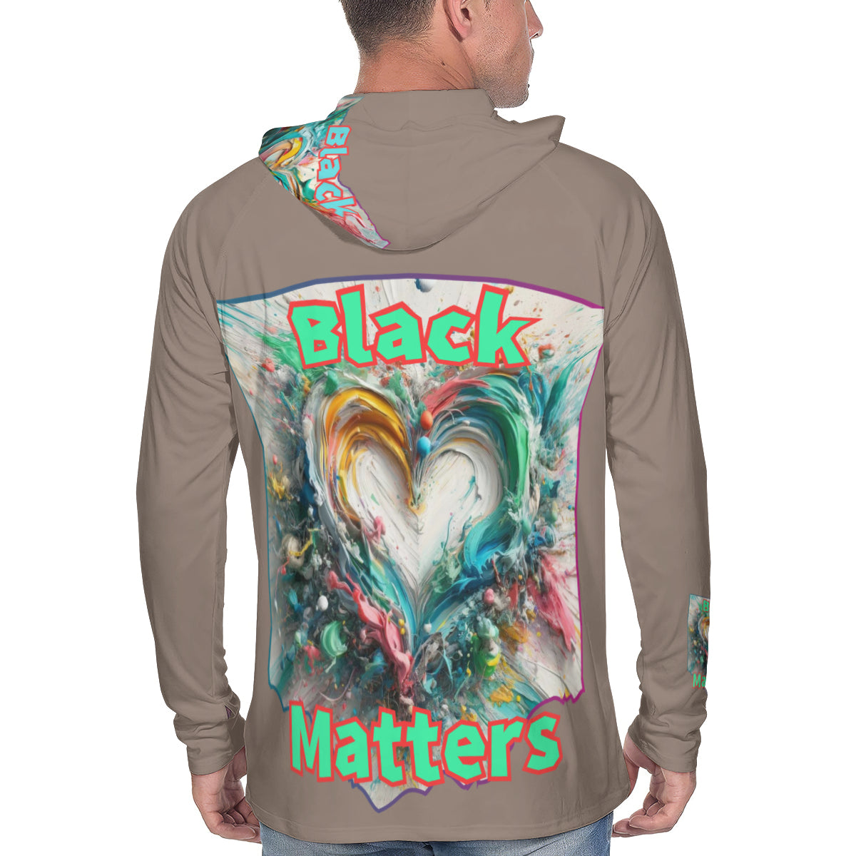 Men's Sun Protection Long Sleeve Hoodie | "Black Love Matters"