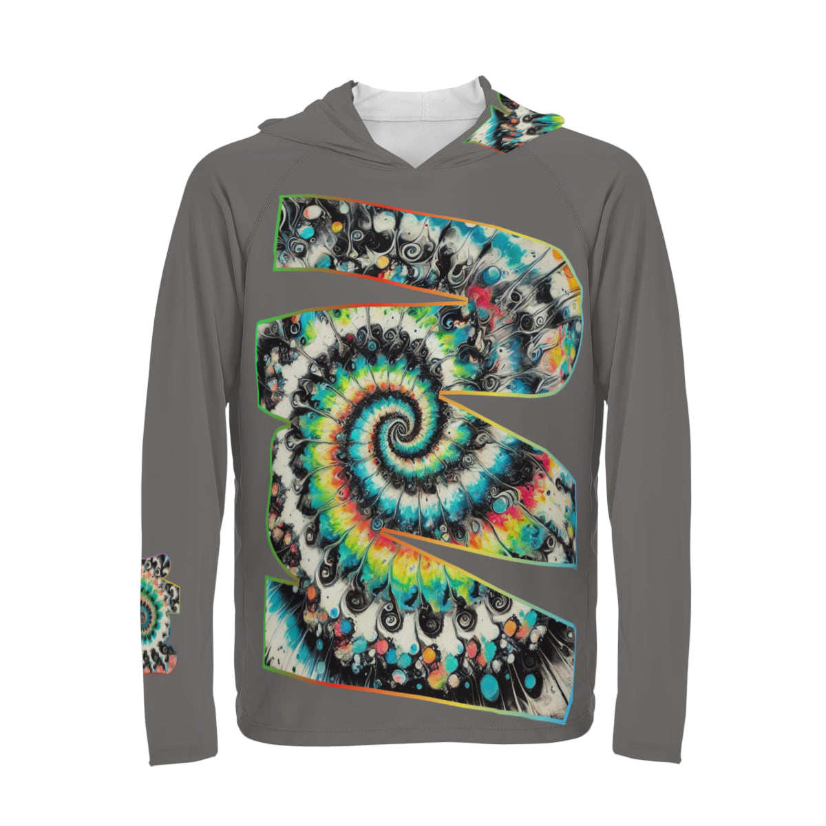 Men's Sun Protection Long Sleeve Hoodie "Abstract Tie-Dye"