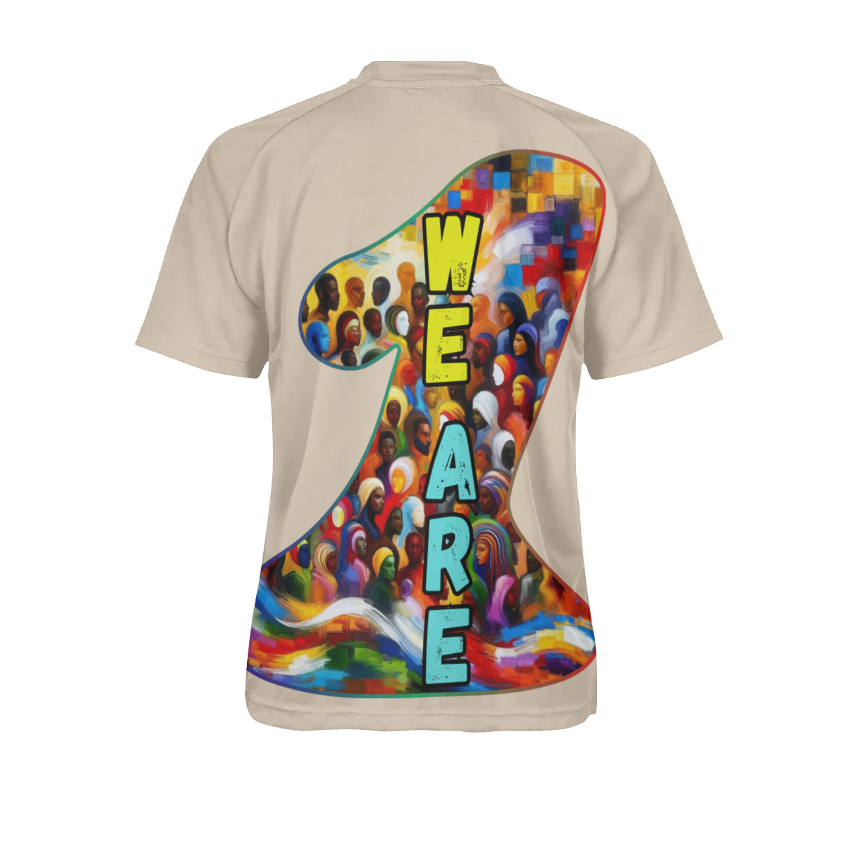 Men's V-Neck Polyester T-Shirt "We Are One"