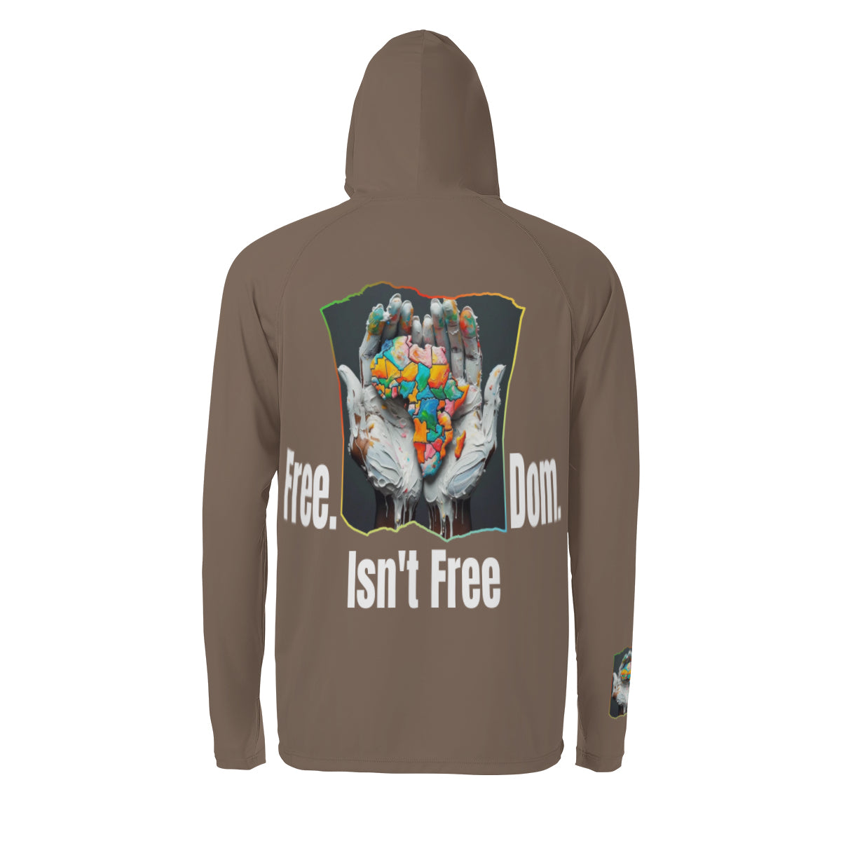 Men's Sun Protection Long Sleeve Hoodie "Fee.Dom Isn't Free"