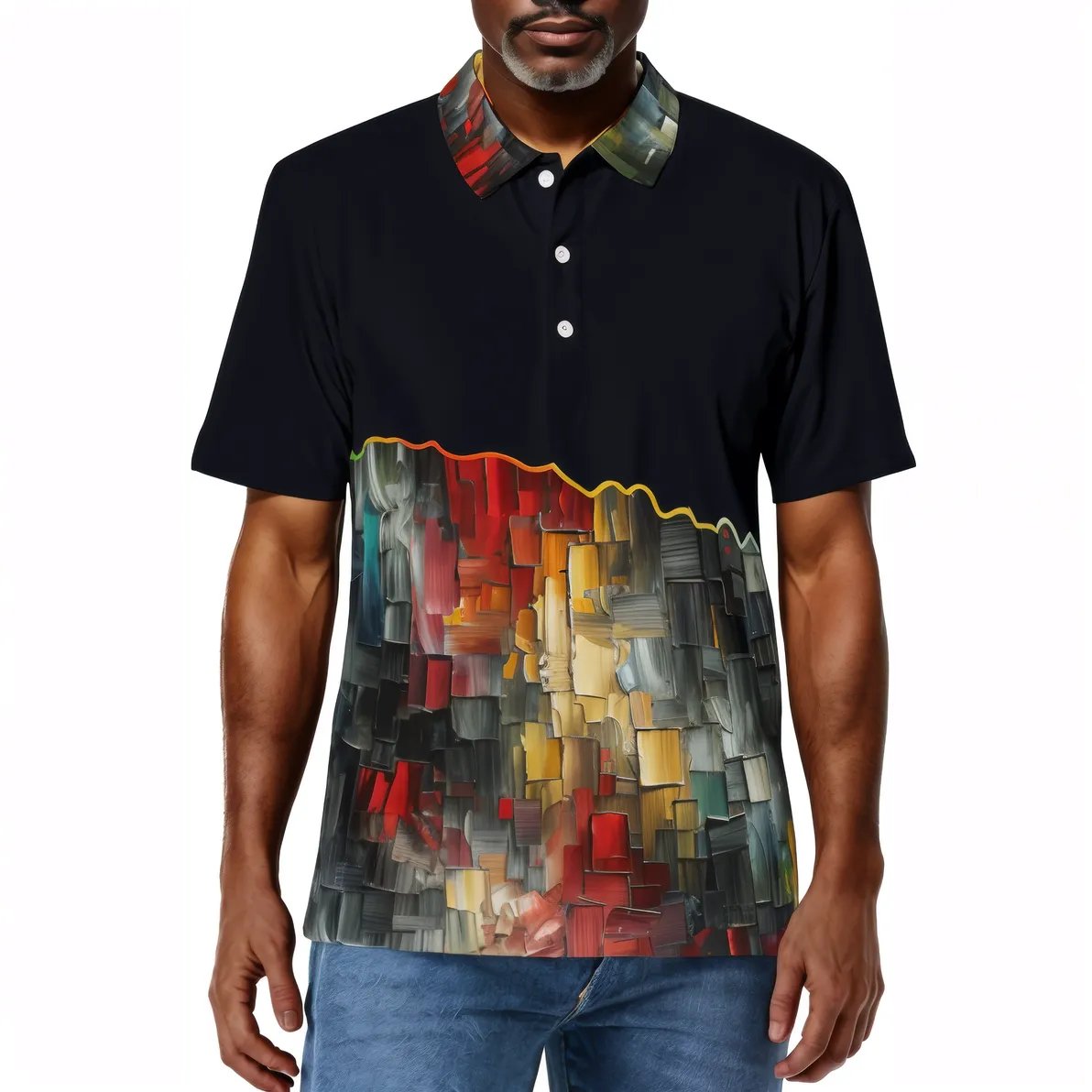 Men's Premium POLO Shirt, "Abstract Print"