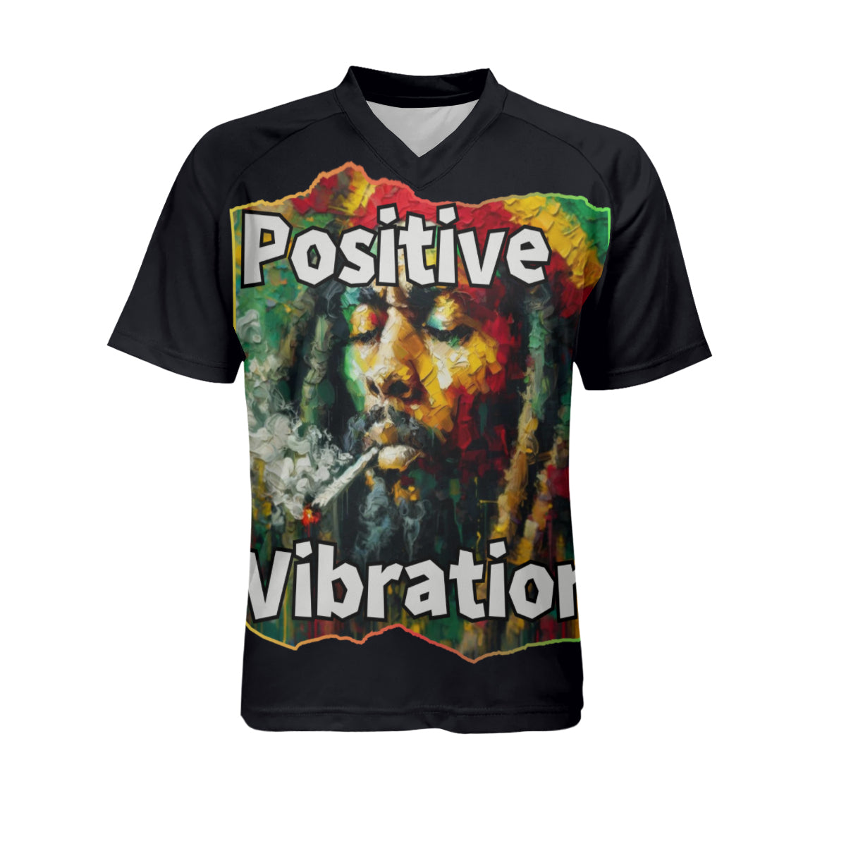 Men's V-Neck Polyester T-Shirt "Positive Vibration"