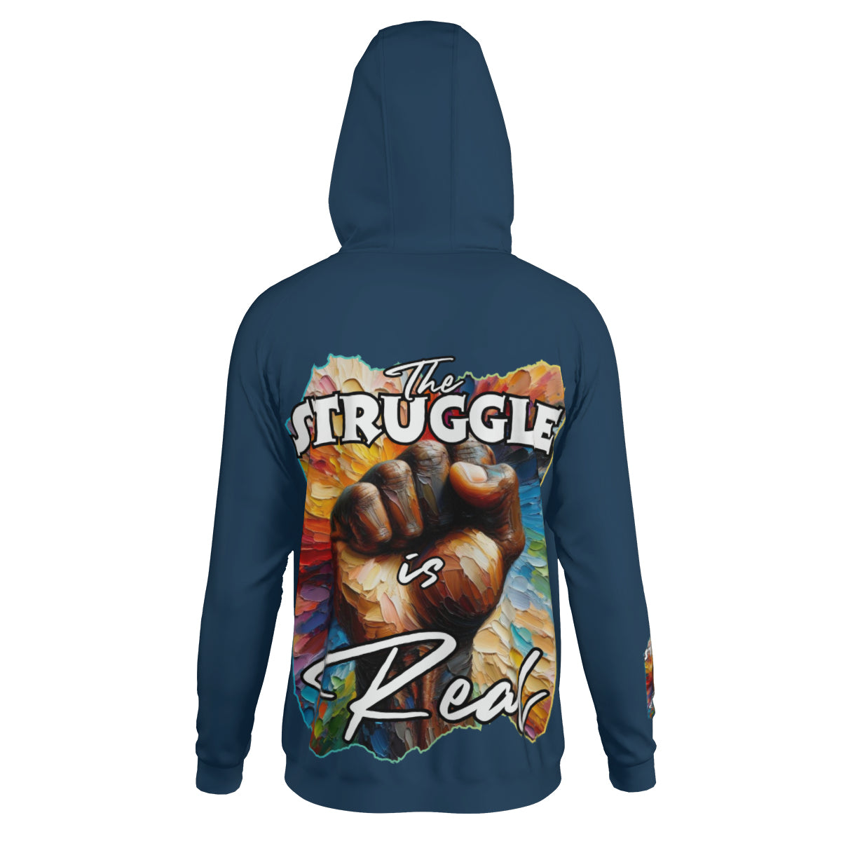 Men's Lightweight Zip Up Hoodie | Polyester "Don't Stop, The Struggle is Real"