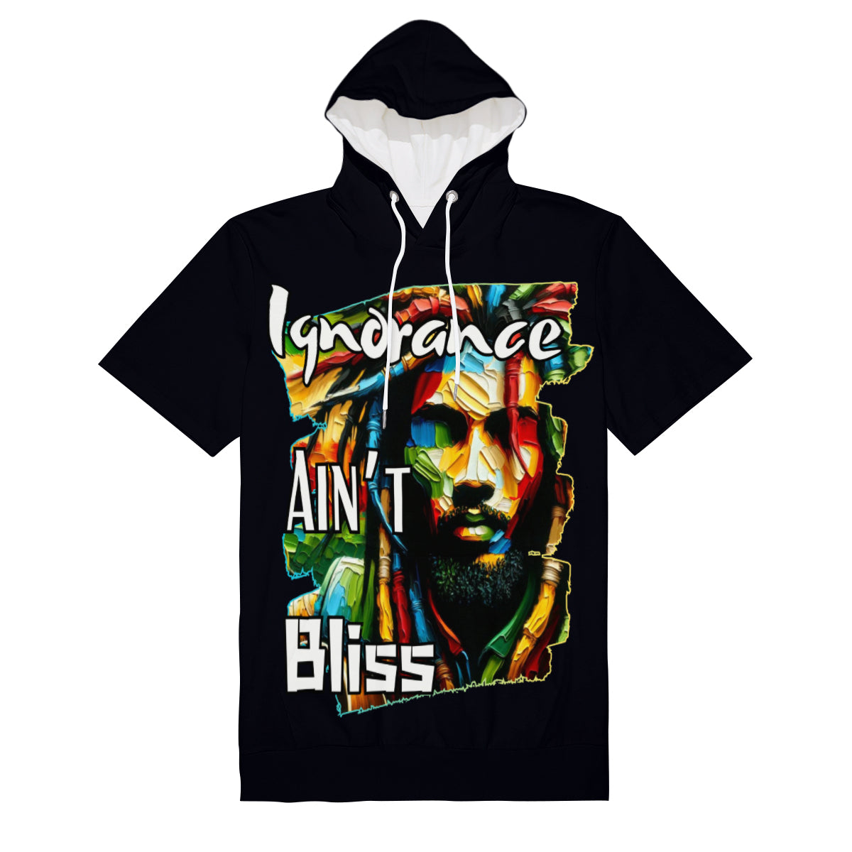 Men’s Cotton Hooded T-Shirt "Ignorance Ain't Bliss"