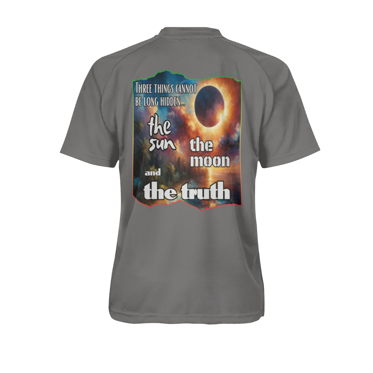 Men's V-Neck Polyester T-Shirt "The Sun, The Moon, The Truth"