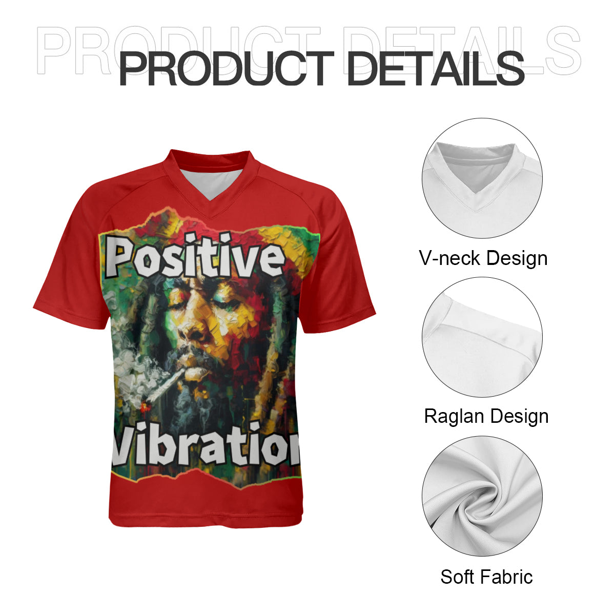 Men's V-Neck Polyester T-Shirt "Positive Vibration"