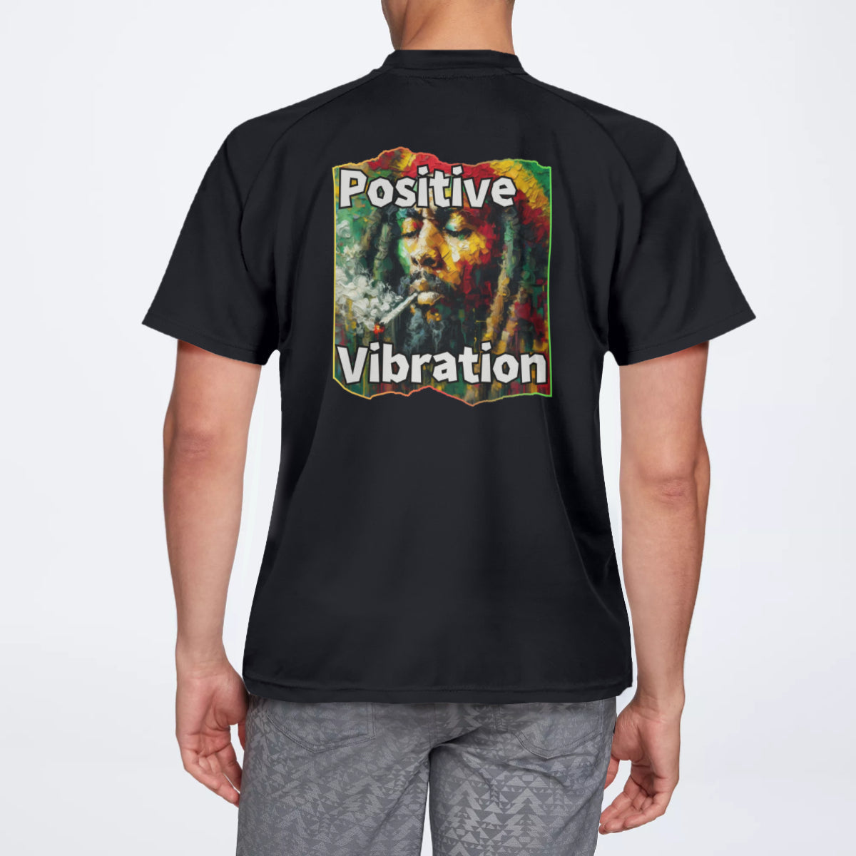 Men's V-Neck Polyester T-Shirt "Positive Vibration"