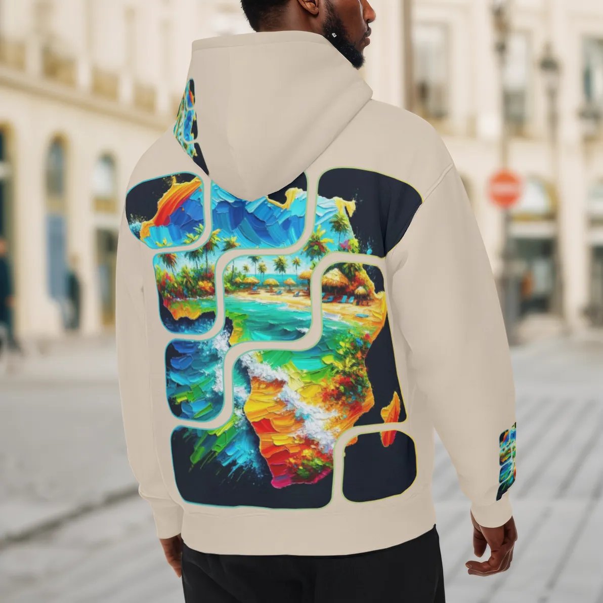 Men’s Plush Fleece Lined Hoodie "From Africa to the Caribbean"