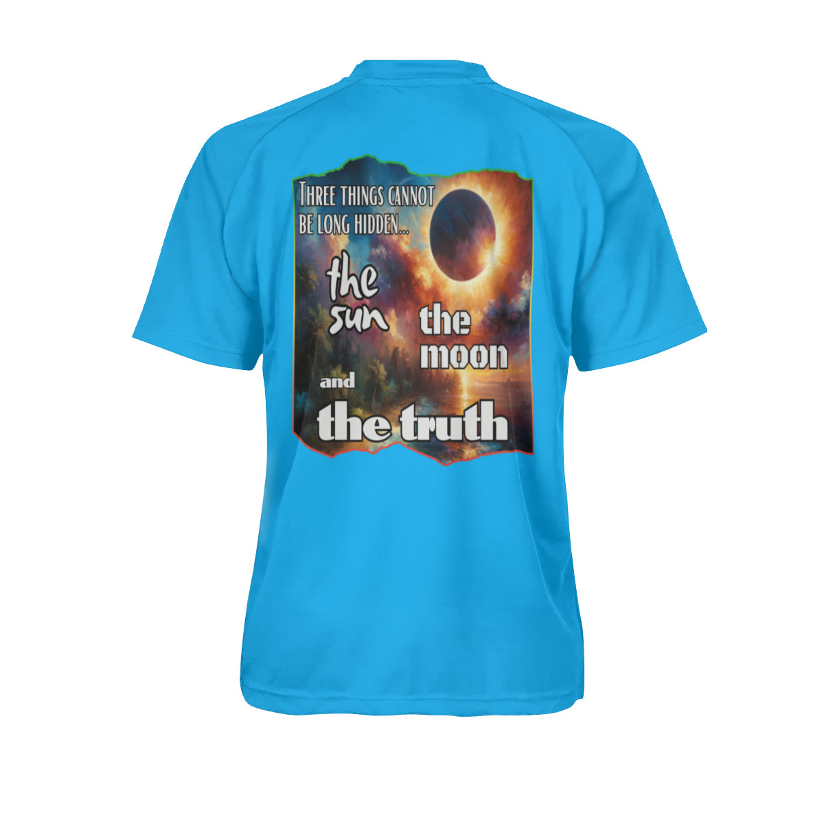 Men's V-Neck Polyester T-Shirt "The Sun, The Moon, The Truth"