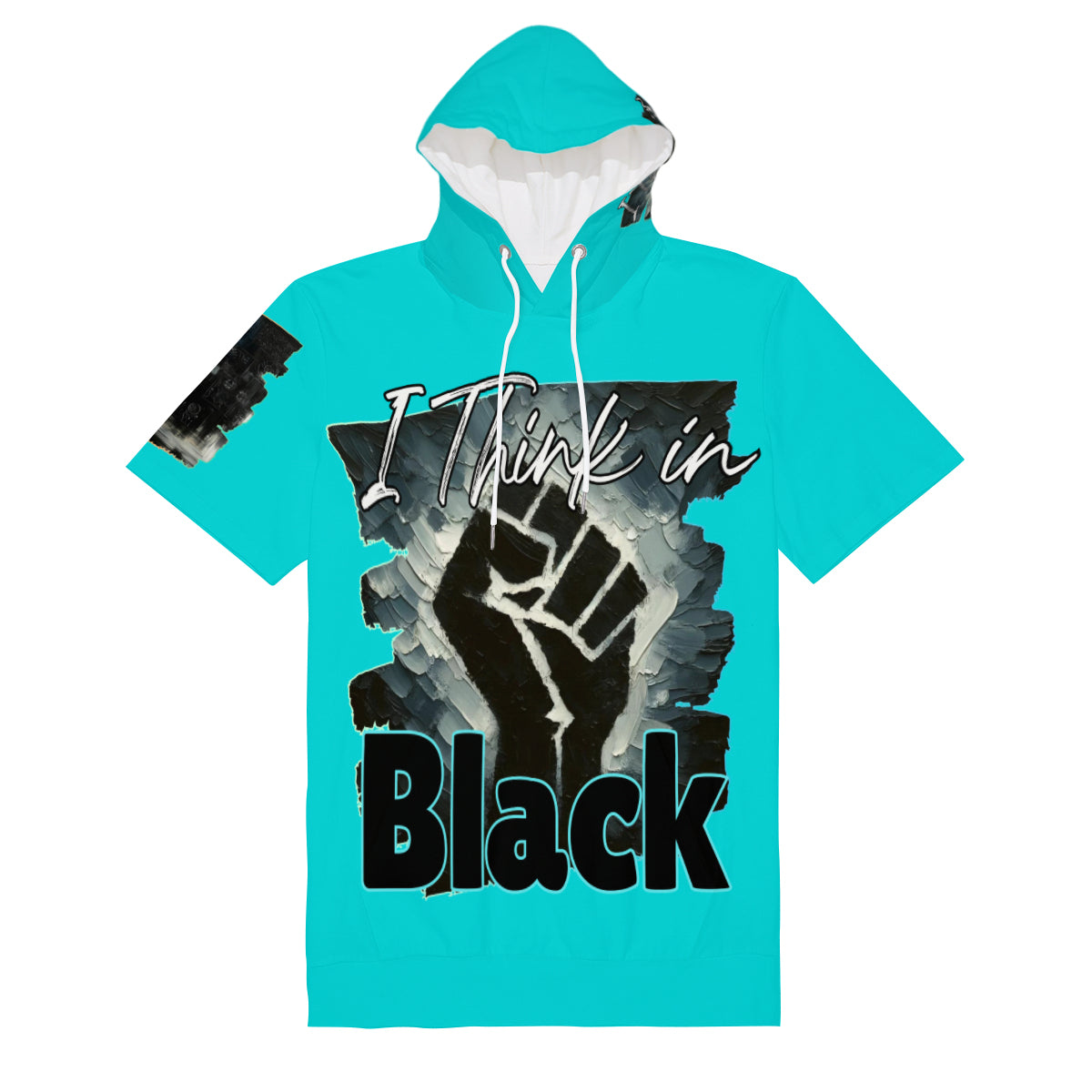 Men’s Cotton Hooded T-Shirt "I Think in Black"