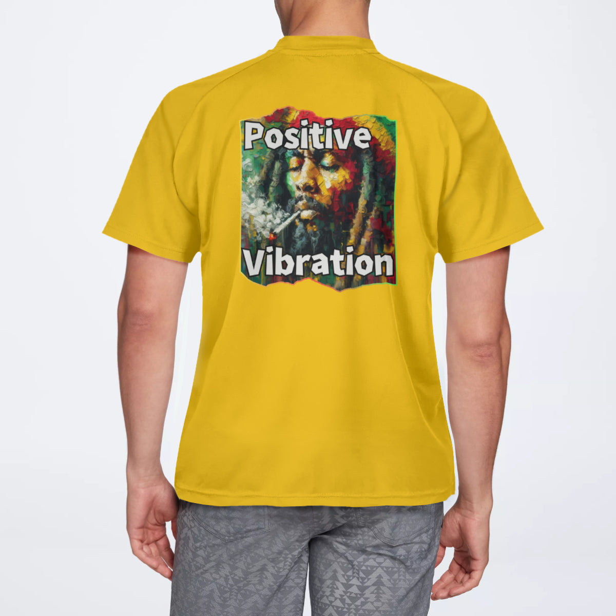 Men's V-Neck Polyester T-Shirt "Positive Vibration"