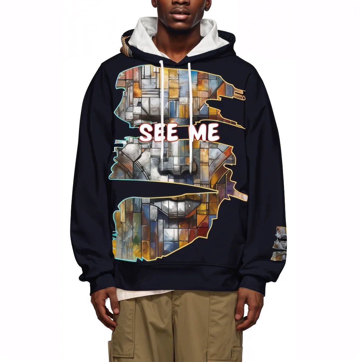 Men's Lightweight Hoodie | 200GSM Air Layer Fabric - "See Me"