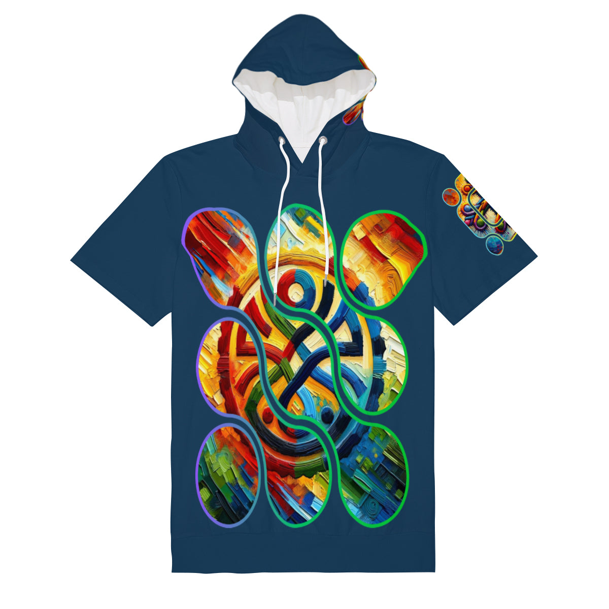 Men’s Cotton Hooded T-Shirt "Unity Abstract Print"