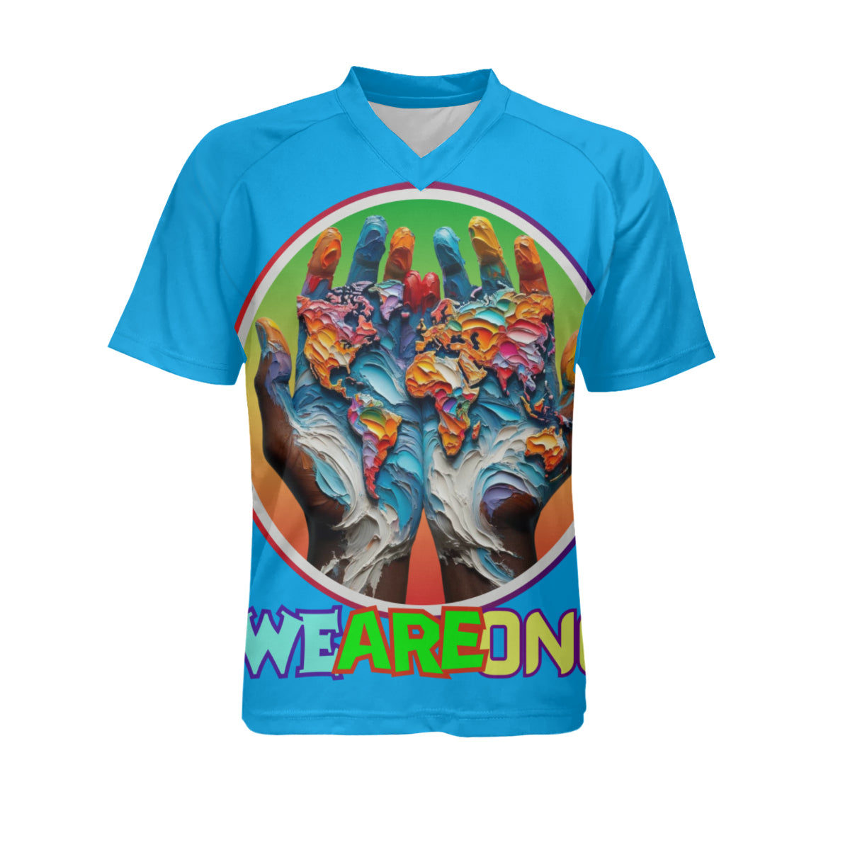 Men's V-Neck Polyester T-Shirt "We Are One"