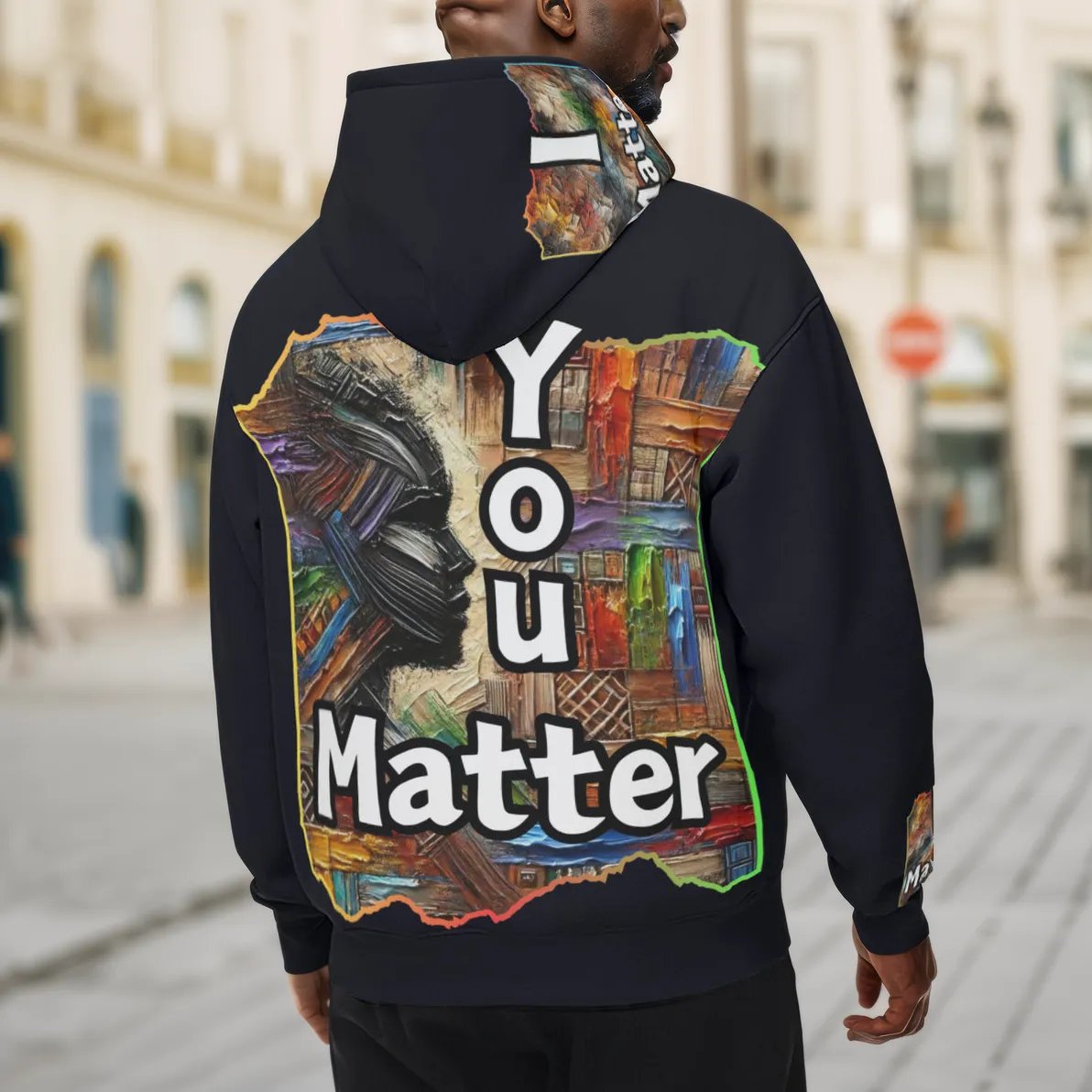 Men’s Plush Fleece Lined Hoodie "I Matter, You Matter"