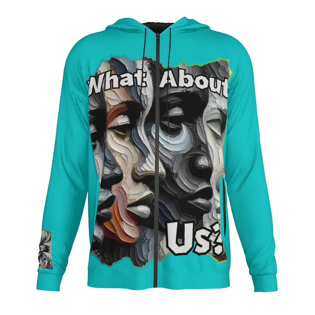 Men's Lightweight Zip Up Hoodie | Polyester "What About Us"