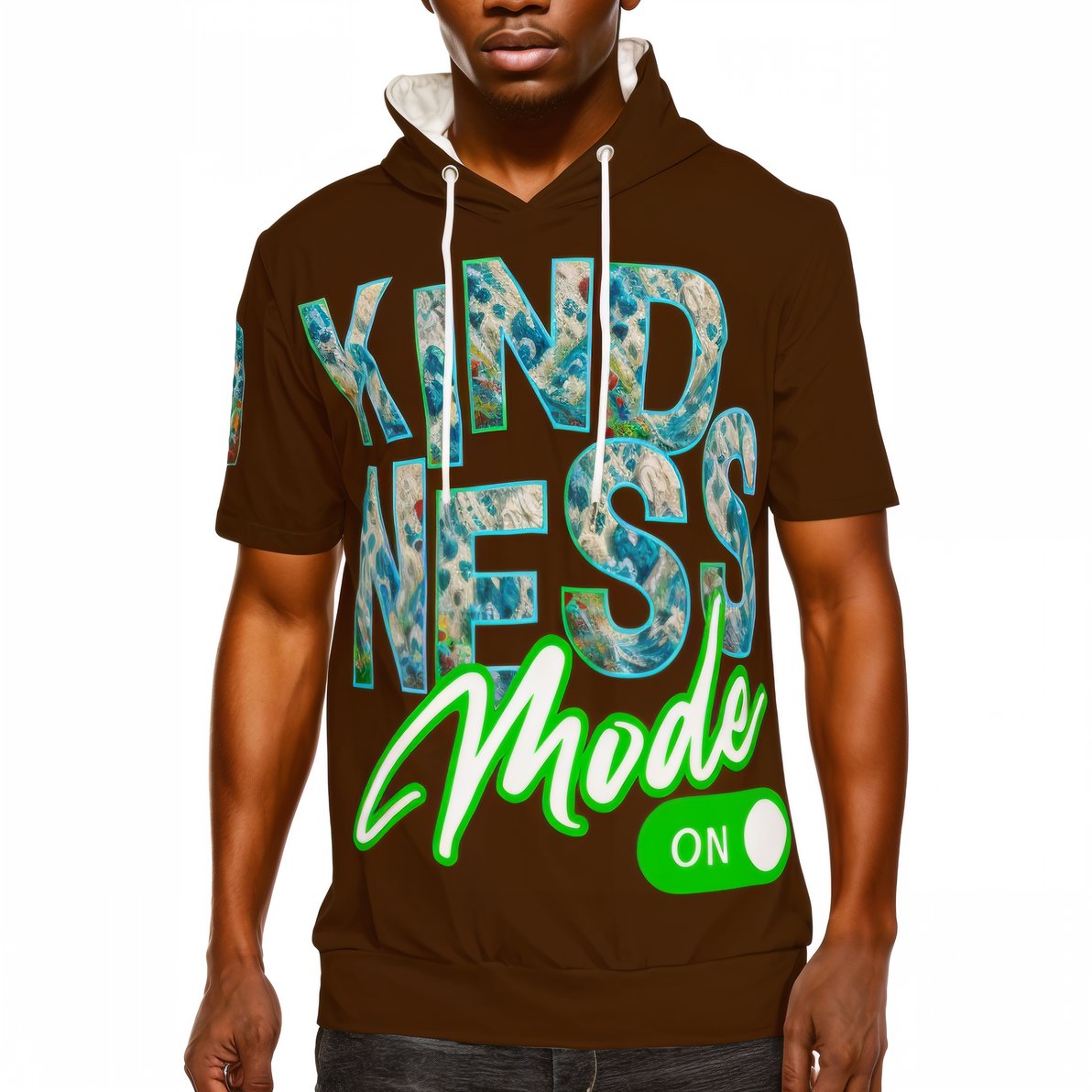 Men’s Cotton Hooded T-Shirt "Kindness Mode: On"