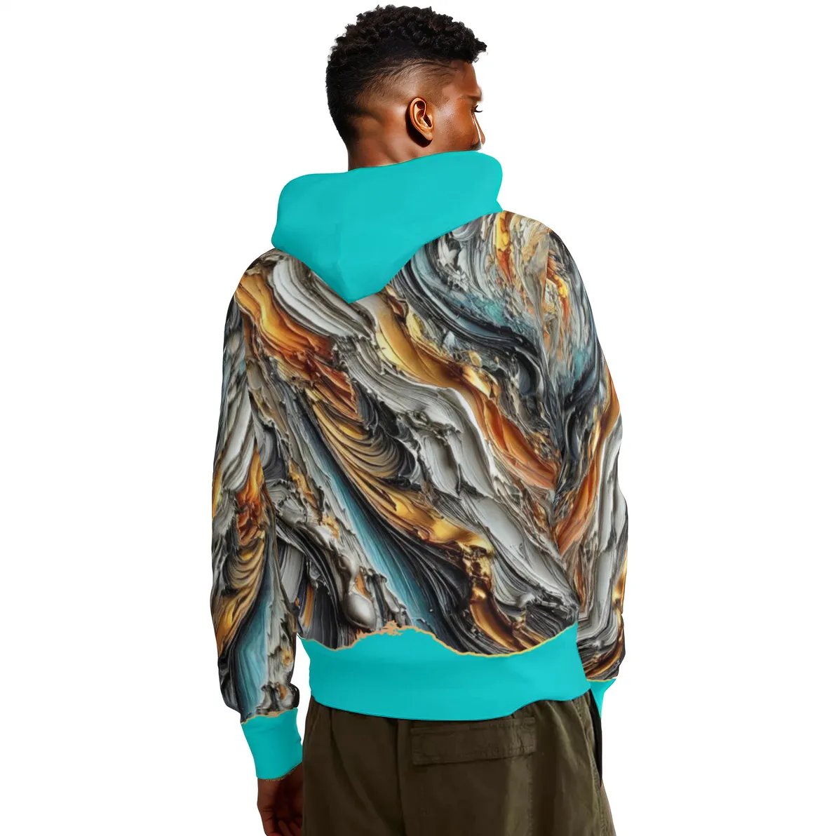 Men's Adult Hoodie Set with Double-Layer Hood "Abstract Paint Print"