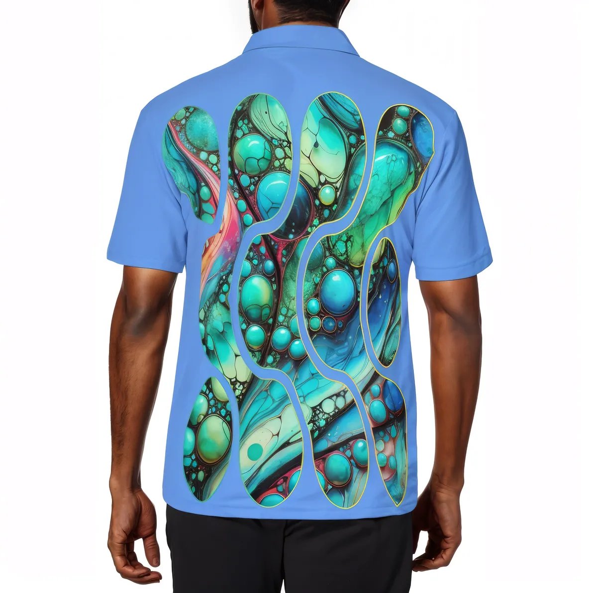 Men's Premium Polo Shirt "Abstract Water Droplets"