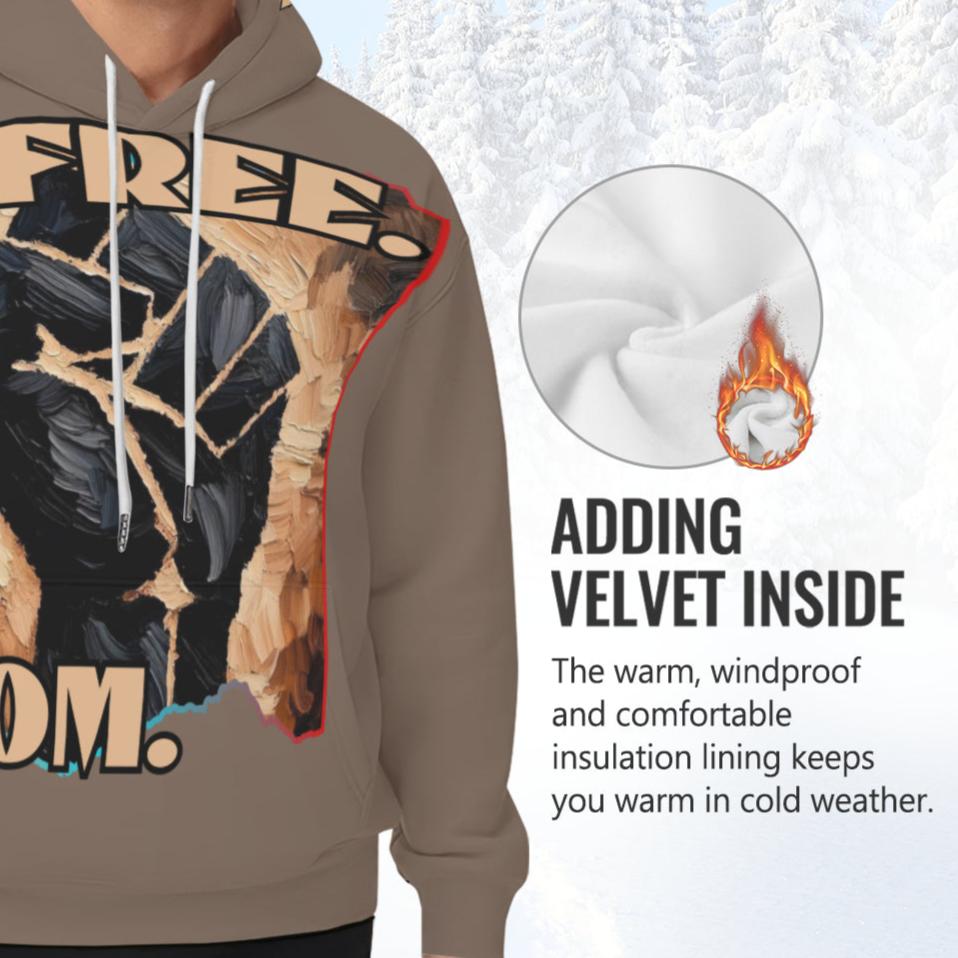 Men’s Plush Fleece Lined Hoodie "Freedom"